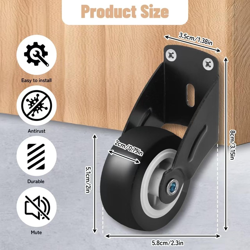 Small Gate Wheel,Wooden Gate Wheel,Anti-Sag Door Bottom Support Wheels,Solving Friction