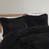 Pemberly Row Contemporary Shaggy Long Fur Comforter Mini Set in