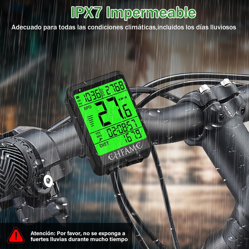 OHFAMO Bike Computer Wireless, IPX7 Waterproof Wireless Bike Speedometer