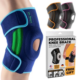 DR. BRACE ELITE Knee Brace with Side Stabilizers & Patella Gel Pads for Maximum Knee Pain Support and fast recovery for men and women- Please Check How To Size Video (Zeus, X-Large)