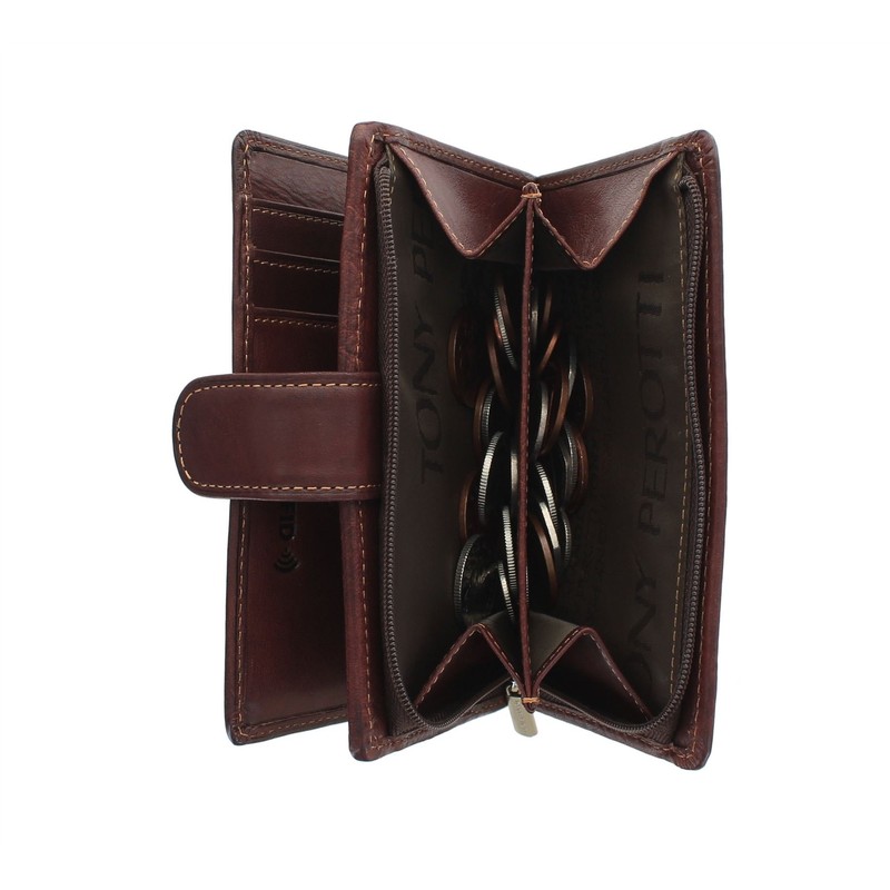 Tony Perotti Wallet Full Grain Leather with Flap Closure and
