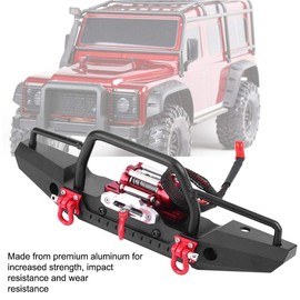 RC Front Bumper,Aluminum Alloy Front Bumper with Winch for Traxxas TRX-4 RC Car Crawler Upgrade Part,Large-Size Heavy-Metal,Classic Split Type Design,