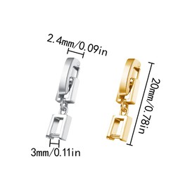 HAIKING Fold Over Clasp, 4 PCS Brass Watch Strap Clasps Jewelry Extender for Watches, Bracelets, Necklaces Crafts Making (Gold, Silver)