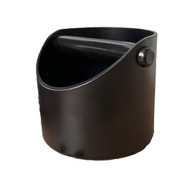 Coffee Knock Box, PYGHAP Coffee Grounds Container, Espresso Grounds Bin Knock Box, Barista Coffee Grind Bin Knock Out Box with Removable Metal Knock Bar and Non-Slip Base, Round