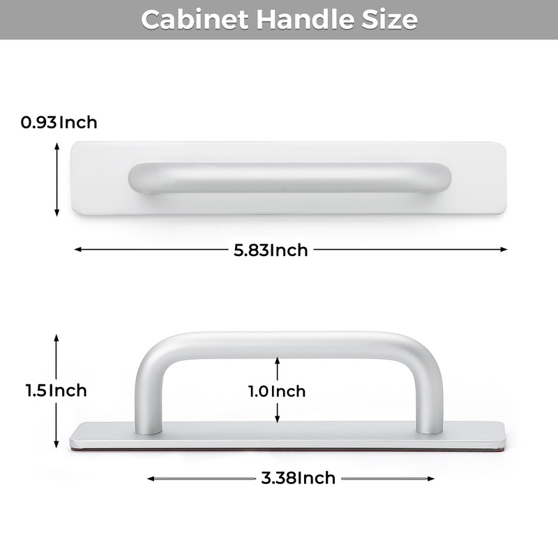2 Pack Adhesive Handles Self Stick Instant Cabinet Handles 5.83"
