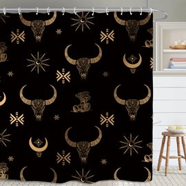 Yookeb Black Off White Abstract Minimalist Bathroom Shower Curtain 60W by 71H Inch Geometric Modern Abstract Neutral Contemporary Brushstroke Polyester Fabric 12 Plastic Hooks Waterproof Decor