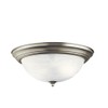 Kichler 15.25" Flush Mount Ceiling Light in Brushed Nickel, 3-Light