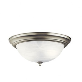 Kichler 15.25" Flush Mount Ceiling Light in Brushed Nickel, 3-Light Fixture with Clear Satin Etched Glass, Brushed Nickel, (15.25" x 6"), 8110NI | Kichler