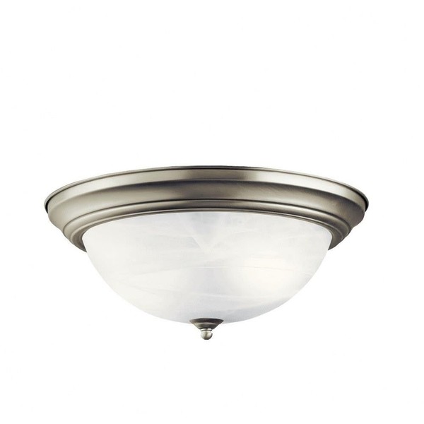 Kichler 15.25" Flush Mount Ceiling Light in Brushed Nickel, 3-Light