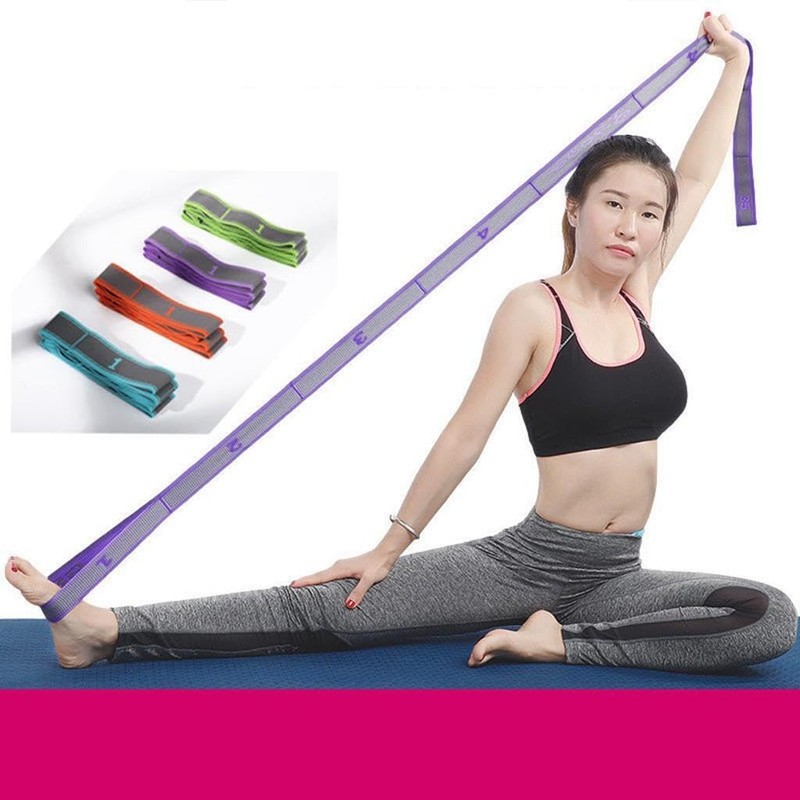 BEALIFE Blue 9 Loops Yoga Pull Strap Fitness Stretching Band