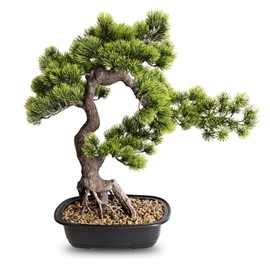 Artificial Bonsai Plant, Large Faux Juniper Plants 20 inch, Faux Potted Pine Plants Indoor Decor for Office Desk Home Table, Greenery Desktop Bonsai Tree for Room Decorations, Tall 20"