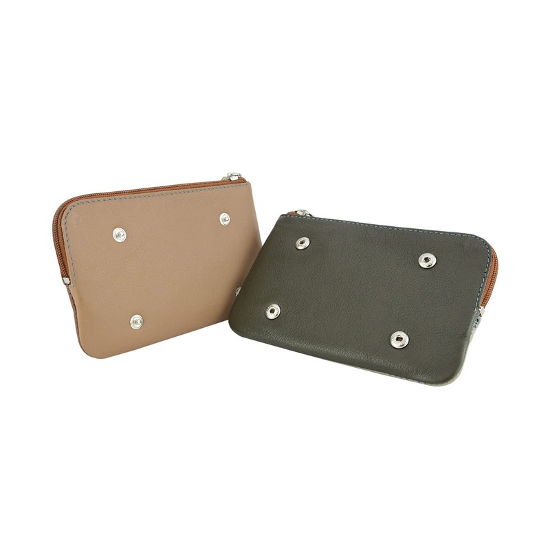 Sergio Tacchini Key Case Key Bag Genuine Leather with Zip,