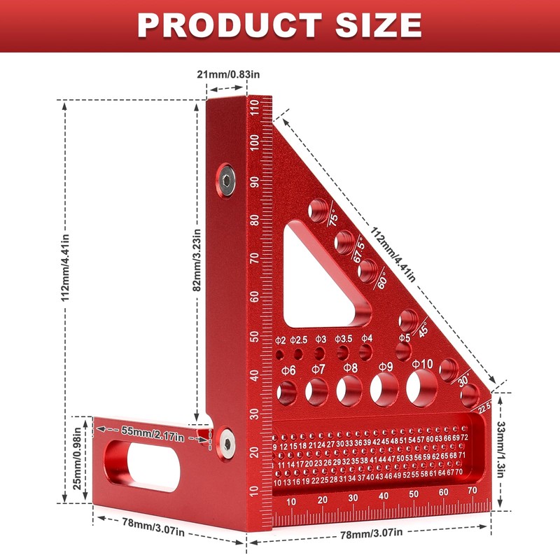 3D Mitre Angle, Precise Carpenter's Angle, High Precision Woodworking Measuring