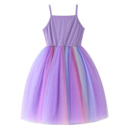 BTGIXSF Baby Girls Tutu Dress Toddler Sleeveless Dresses Infant Tulle Sundress 5800 Sequin Purple Rainbow 5T