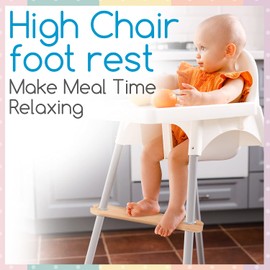 Impressa Bamboo High Chair Footrest Accessory Compatible with IKEA Antilop and More– Wooden Footrest for Baby’s Comfort While Eating (19.6 x 3.26 Inches, and 0.75 Inches Thick)