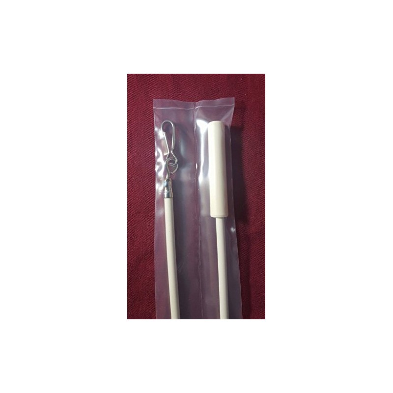 29" ALMOND Vinyl Coated STEEL DRAPERY BATONS with Stainless Steel