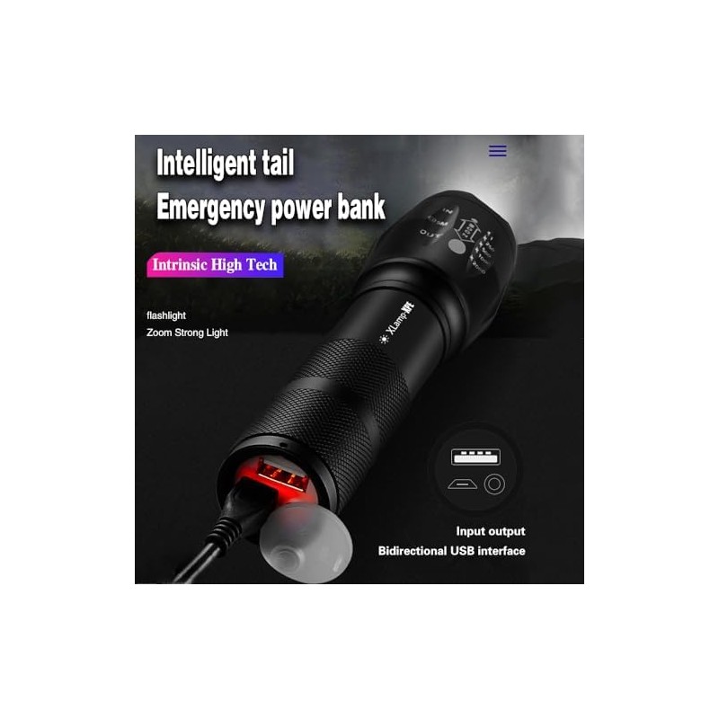 Linterna, carga de luz fuerte, súper brillante, duradero, urinario para