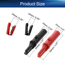 Heyiarbeit 2 clips de aislamiento tipo botón con interfaz de 4 mm para multímetro de prueba, medidor de plomo negro y rojo