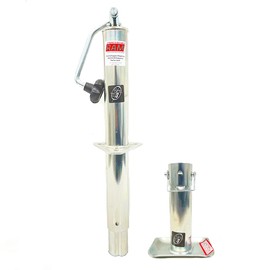 SOUTHWEST WHEEL 5,000 lbs top Wind RAM Zinc A-Frame Trailer Jack w/Zinc Round Tube Foot