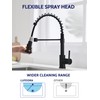 LUFEIDRA Black Kitchen Faucets with Pull Down Sprayer - High