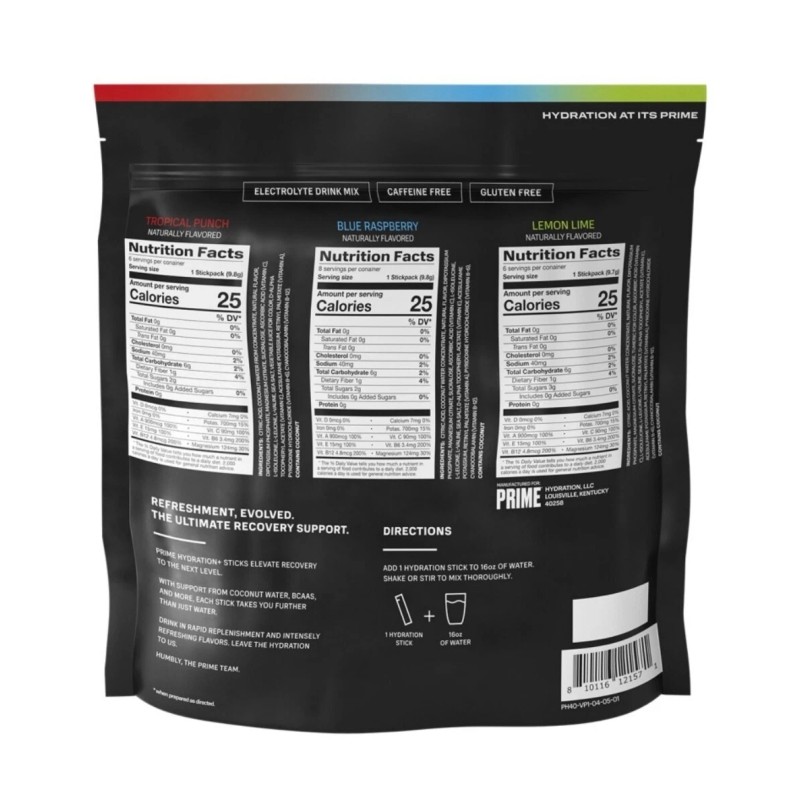 Prime Hydration + Electrolyte Powder Mix Sticks Variety Pack (20
