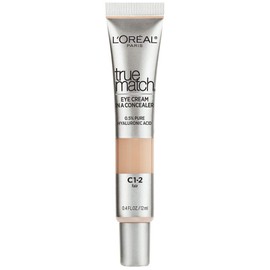 L'Oreal Paris True Match Eye Cream in a Concealer, 0.5% hyaluronic acid, Fair C1-2, 0.4 fl. oz.