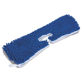Quickie 720784M6 Flip & Shine Microfiber Floor Mop Refill, 18", Blue/Gray