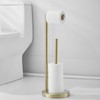 Free Standing Toilet Paper Roll Holder Stand with Reserve, Gold