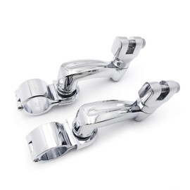 SMT-Chrome 360 Degree Adjustable Highway Peg Mounting Kit Compatible With any Bike Equipped with 1-1/4 inch Front Engine Guard Frame Tube GoldWing VTX1300 Shadow Valkyrie Triumph [B01AVH3MTM]