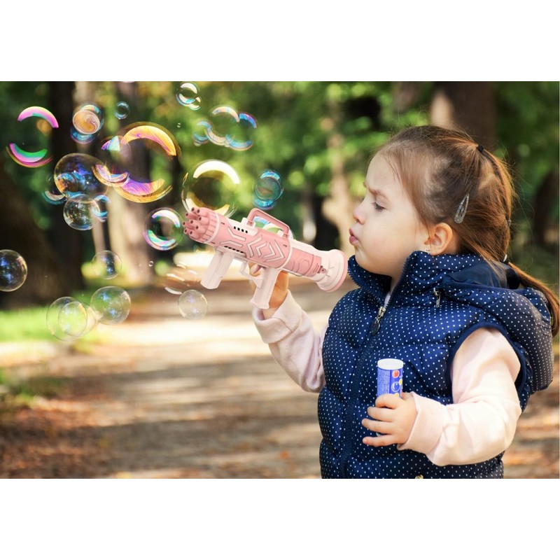 Genérico Burbujero Tipo Bazooka Multi Burbujas Unisex Juguete Infantil (Rosa)