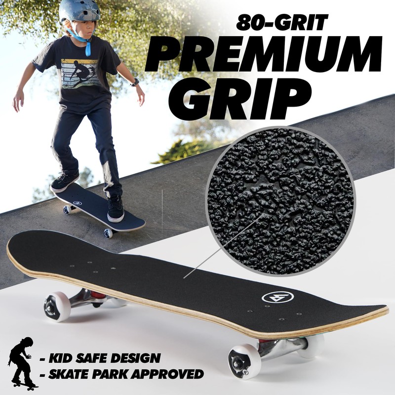 Magneto Complete Maple Wood Skateboard - 27.5 in x 7.75