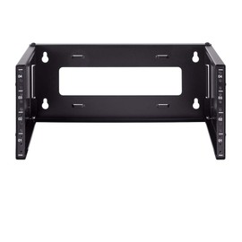 NavePoint 4U Patch Panel Bracket Wall Mount Patch Panel Rack for 19” Networking Equipment – Expandable Mounting Depth 9.5” to 15.5” 4U IT Rack 40lbs Weight Capacity