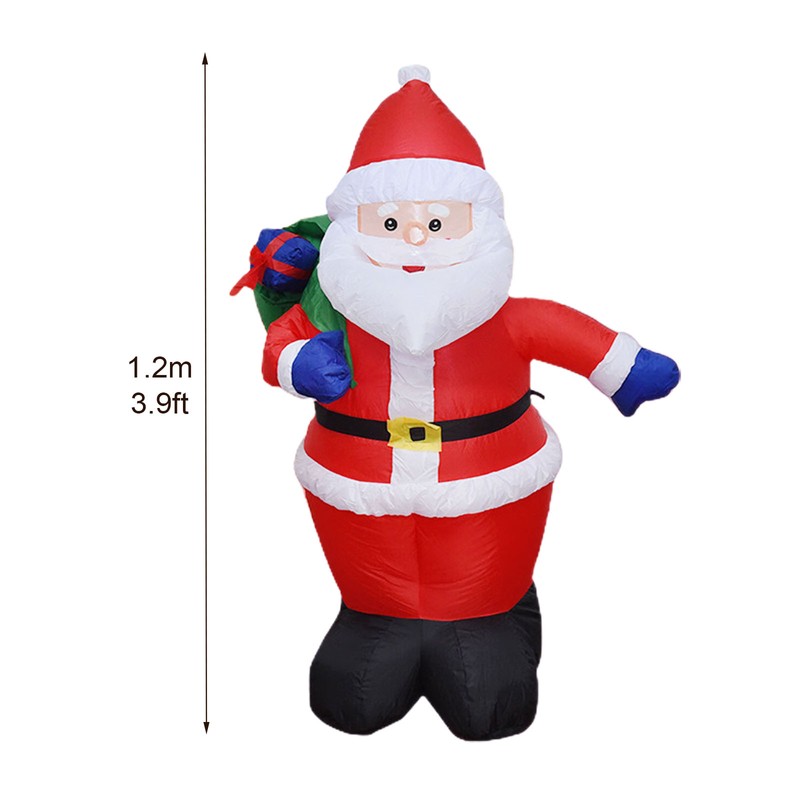 Christmas Inflatable Lights Blow Up Santa Gift Box with Bright