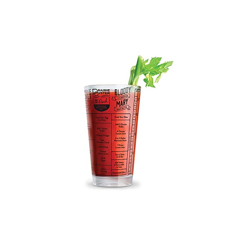 Genuine Fred Fred GOOD MEASURE Cocktail Recipe Glass, Hangover