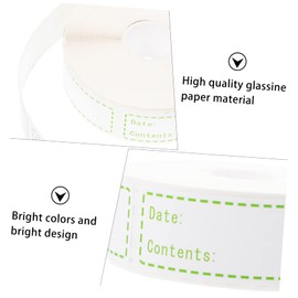Operitacx Waterproof Cold-Resistant 1 Roll Food Stickers for Kitchen Refrigerator Freezer 500 Labels
