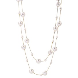 FineGood Pearl Necklace, Long, Women's Popular Accessory, Fashionable, Pearl Necklace, Parties, Weddings, Invitations, Mother's Day, Graduation Ceremonies, Receptions