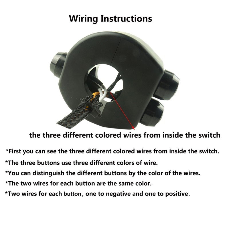 TADAFA Three Buttons Motorcycle Handlebar Switch Aluminum Turn Signal Horn