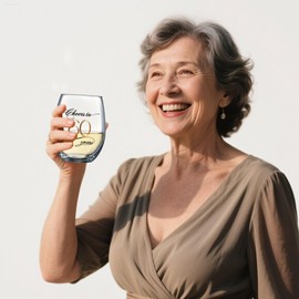 BRT Bearingshui 60th Birthday Gifts for Men Women, 15 oz Birthday Wine Glass Present Anniversary Glasses, 60 Years Old Birthday Party Wedding Anniversary Decorations