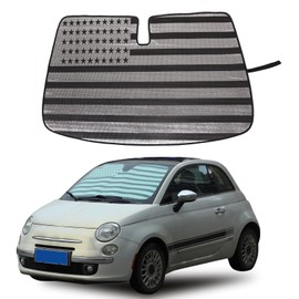 Windshield Sunshade Compatible with Fiat 500 2010-2024 ，Front Window Sun Visor Protector,UV Protection Heat Insulation Windshield Sun Shade (Style B)