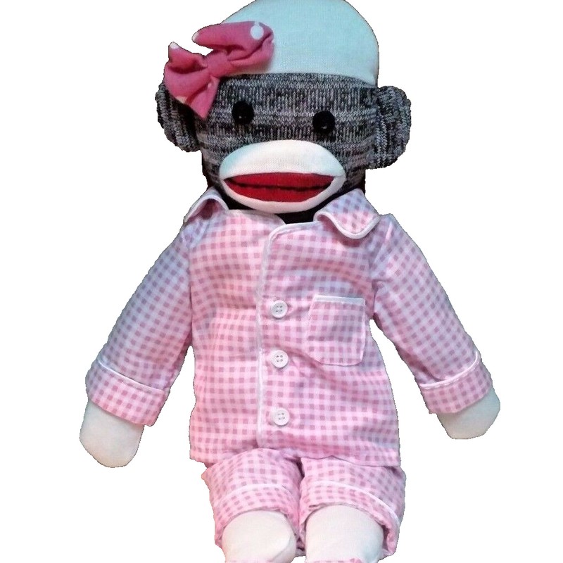 Cre8ions Matching 2-Piece Pajama Set & Matching Plush Animal Sock