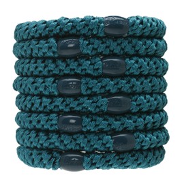 L. Erickson Grab & Go Ponytail Holders, Peacock, Set of Eight - Exceptionally Secure with Gentle Hold