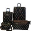 HomeStock Luggage Set with Classic Pattern and Rolling Upright Cases,
