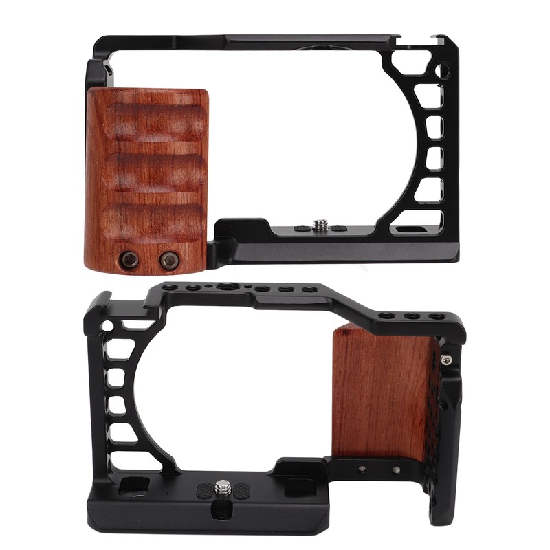 Aluminum Alloy Camera Cage with Wooden Handle Protective Frame with