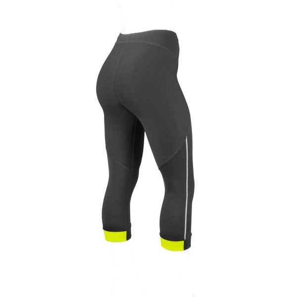 Women's Victoria Padded Cycling Capris - Made in USA (Small, Safety Yellow)