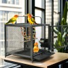 Bingopaw Large Metal Flight Bird Cage Playpen Cage with Hammock