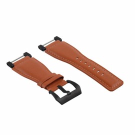 Ewatchparts 24mm Suunto Core Replacement Smooth Leather Watch Band Strap With Black Pvd Adapter