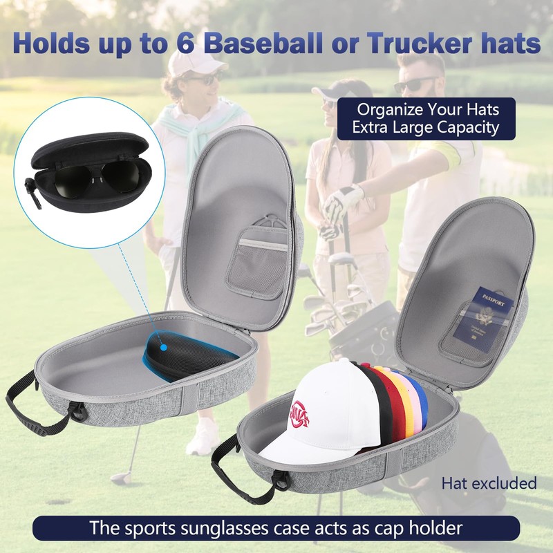 Anguu Hat Travel Case, Hard Hat Carrier Organizer with Clip