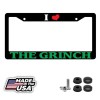 BLVD Black License Plate Frame I Heart The Grinch Green