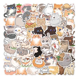 WOOXDYUK 120 Pieces Cute Cat Stickers Animal Stickers Water Bottle Gifts Kids Teens Birthday Party Stickers Waterproof Stickers