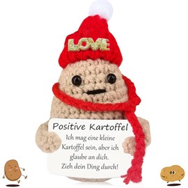 kiimiipa Positive Potato Lucky Charm, Gifts for Women Men, Gift for Girlfriend, Pocket Hug, Positive Gifts, Funny Gifts, Room Office Decorations, Cute Dolls (Christmas 2)